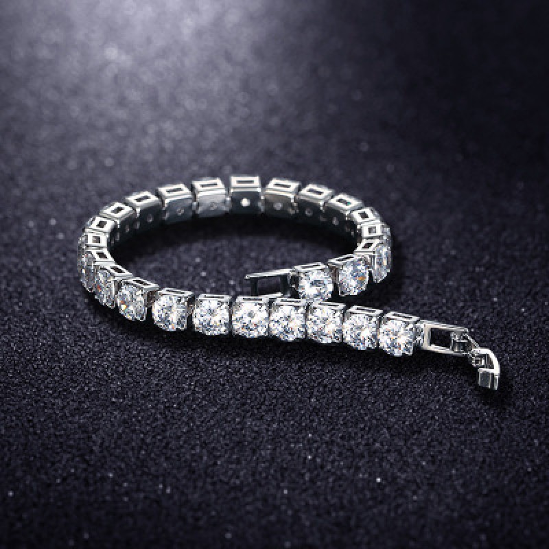Cross Border Popular Minimalist Fashion Accessory Bracelet 6.0 Circular White Colored Zircon Bracelet With Diamond Inlay