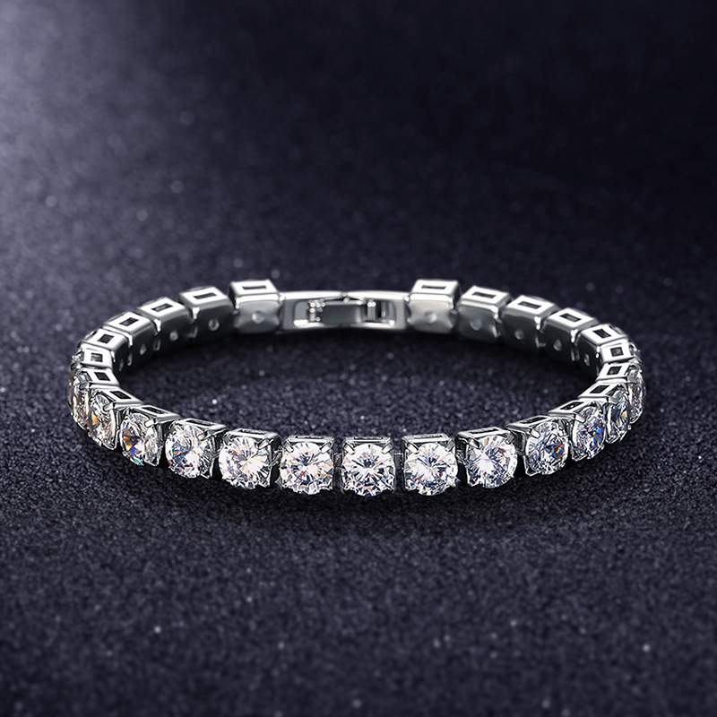 Cross Border Popular Minimalist Fashion Accessory Bracelet 6.0 Circular White Colored Zircon Bracelet With Diamond Inlay