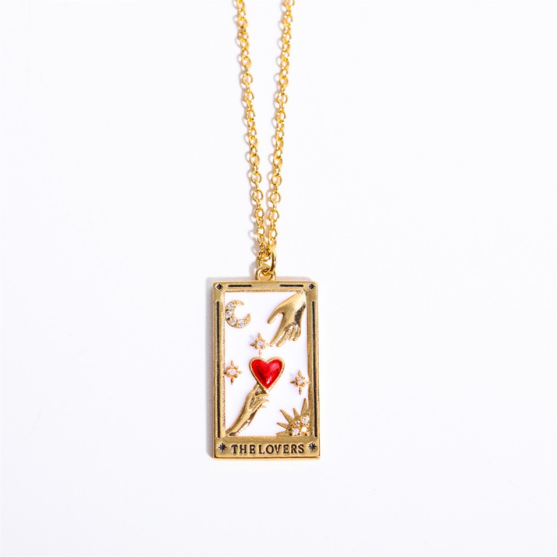 (Spot Delivery In Seconds) Tarot Brand TAROT Square Necklace Women's Ins High Like Hot Cross Border Jewelry Women's