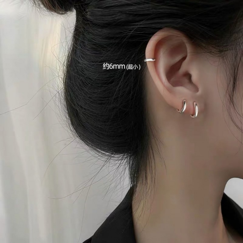 S925 Silver Ear Buckle Wholesale Earrings Female Style Korean Earrings 2023 New Fashion Earbone Nail Earbone Ring Fashion