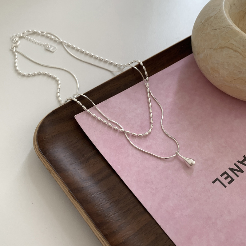 Korean Version Minimalist Double Layer Necklace Fo...