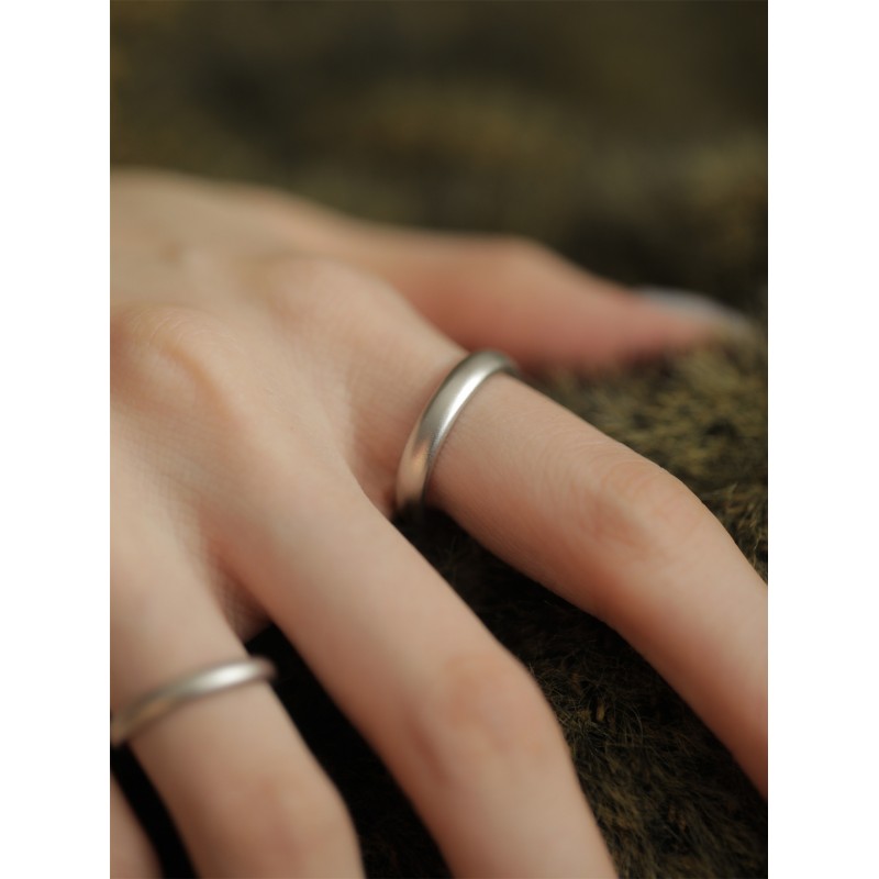 Mist Matte Plain Ring With Adjustable Ring For Wom...