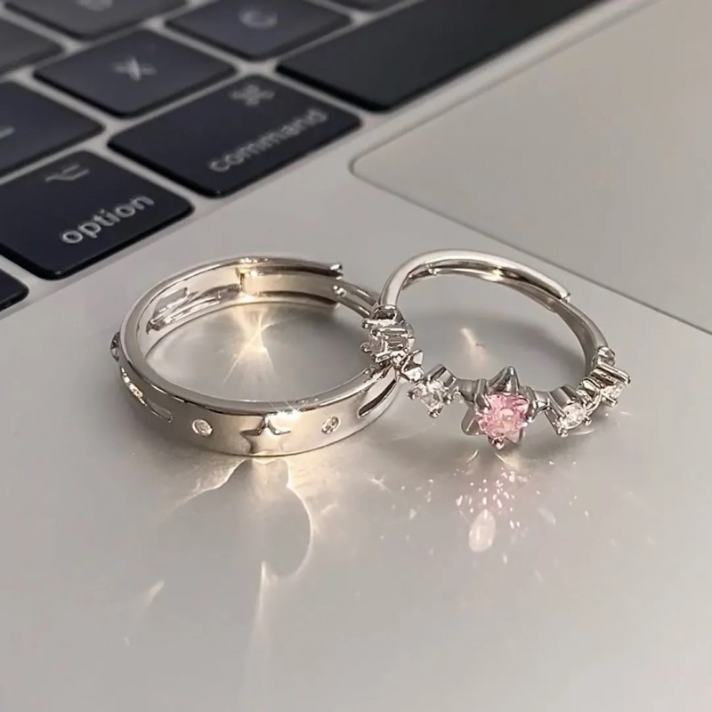 Star Lovers' Ring Girl Pair Simple Gift Male Pair ...