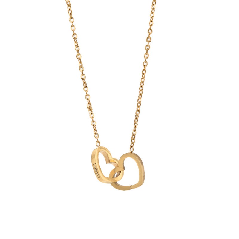 European And American Minimalist Stainless Steel 18k Gold Vacuum Electroplating Rose Gold O-Shaped Chain With Love Engraved Necklace As A Gift For Friends