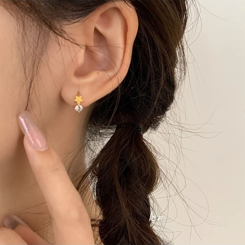 925 Sterling Silver Needle Earrings For Women 2023 New Niche Personalized And Versatile High-End Earrings, Simple Ear Hole Earrings
