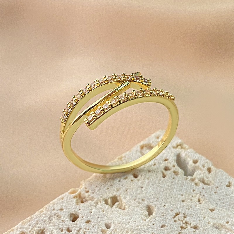 2023 New Genuine Gold Electroplated Diamond Ring, Adjustable Mesh Red Ring, Handicraft, Small And Luxury Jewelry For Women
