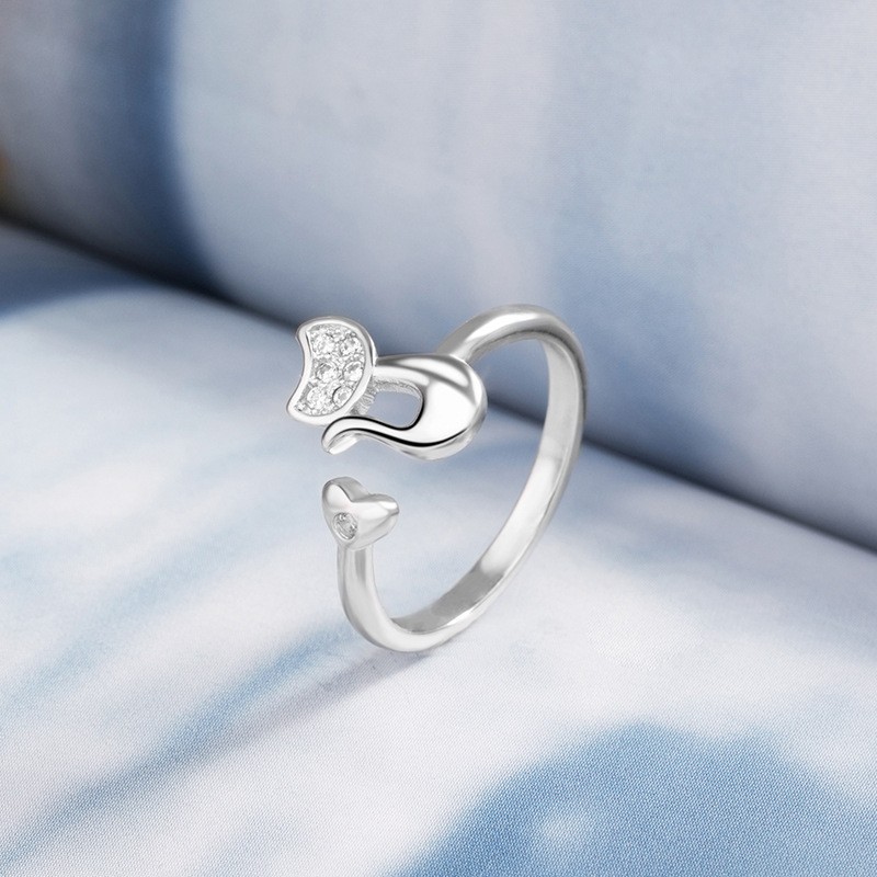 Rabbit Ear Ring, Female Opening Design, Small And Simple, Small White Rabbit Ring, Advanced Feel Hand Jewelry Wholesale