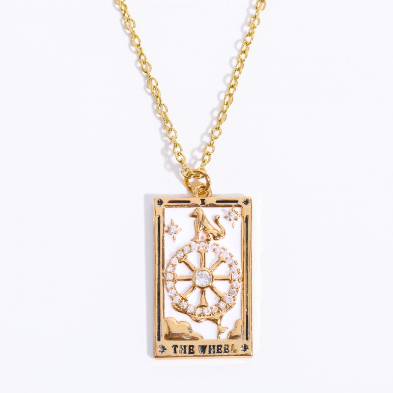 (Spot Delivery In Seconds) Tarot Brand TAROT Square Necklace Women's Ins High Like Hot Cross Border Jewelry Women's