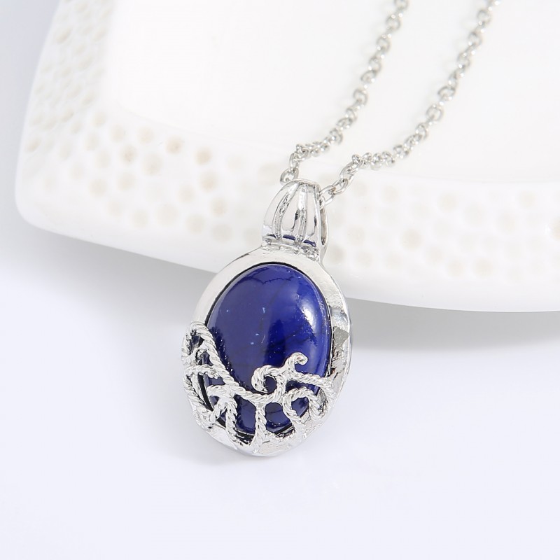 Vampire Diaries Around European And American Movies And TV Shows, Sun Proof Silver Plated Catherine Natural Stone Necklace Manufacturer Directly Supplied For Wholesale
