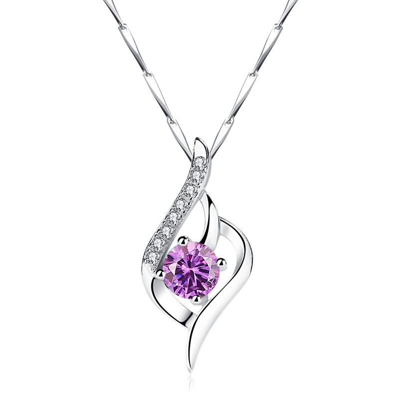 Shengli Zuyin 999 Silver Geometric Pendant Women's Love Seiko Ins Necklace Ornament Small And High End Sense Jewelry Summer And Autumn