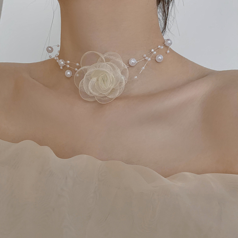 Advanced Sensory Pearl Neck Chain Choker Neck Accessories Small Design Necklace For Female Super Immortal Style Collar Chain